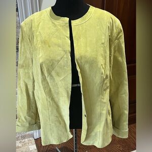 EVAN-PICONE Woman 2X Suede Jacket Lime green color